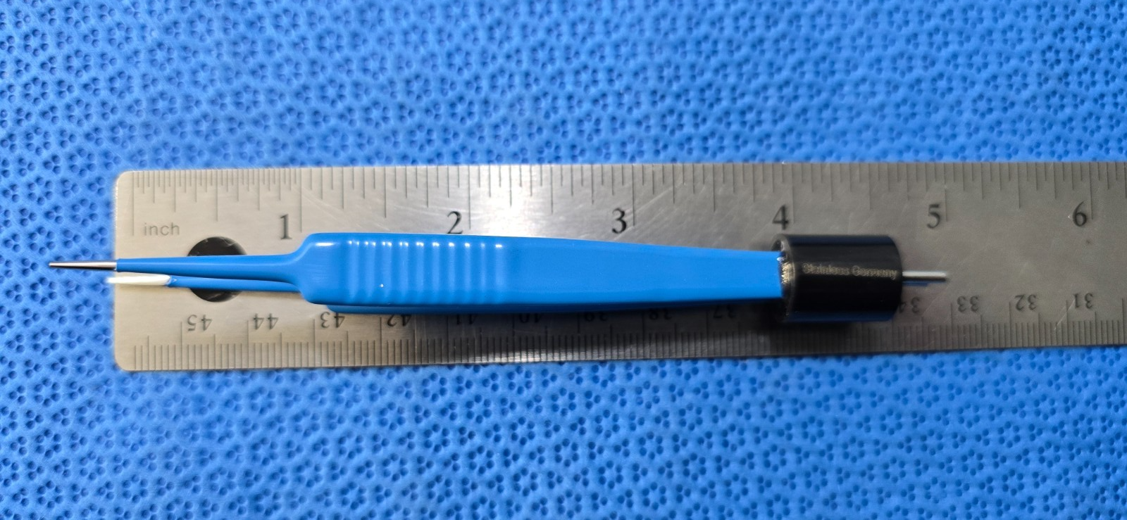 Turtle Surgical Jeweler Bipolar Forceps 4" Straight Tip with Bipolar Cable