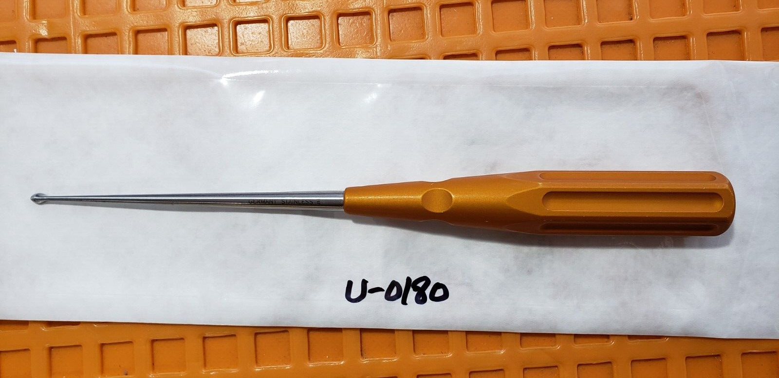 V.Mueller U-0180 Orthopedic Neuro/Spine Curette Oval Cup 10" Size #1 Straight