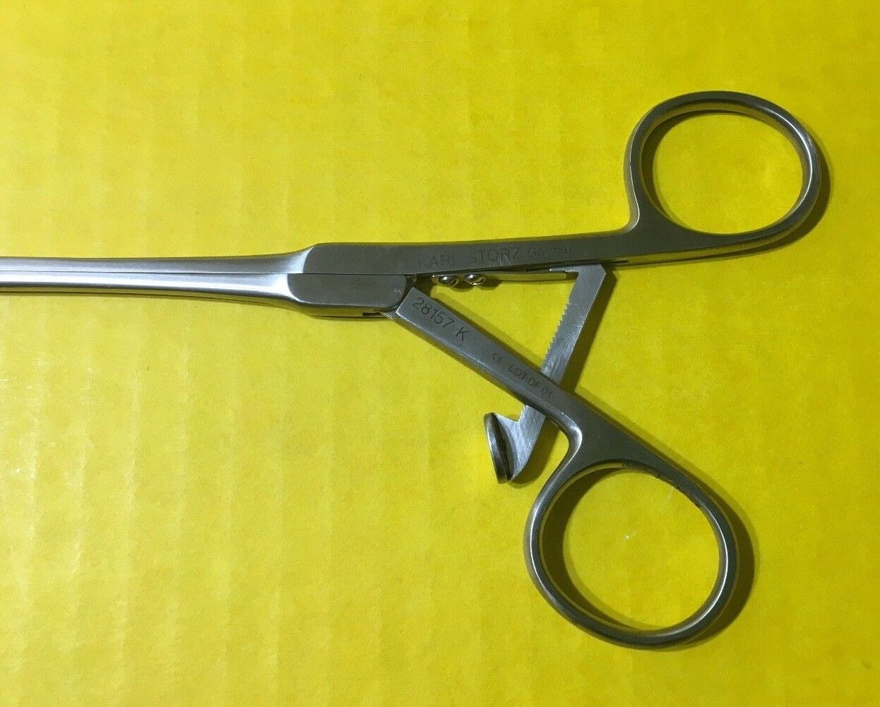 Storz Surgical Meniscus Forceps, Serrated Jaws, Teeth and Ratchet REF: 28157K