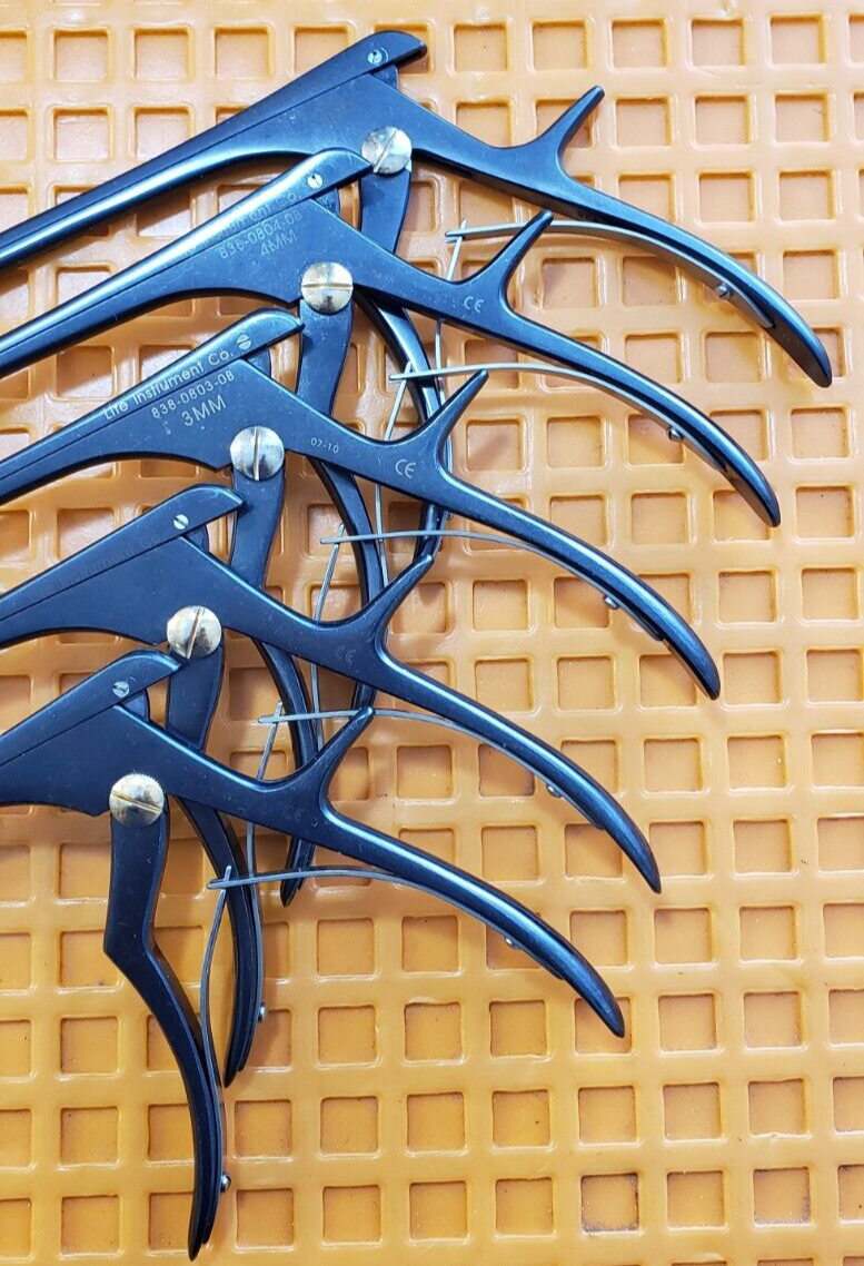 Life Instrument 838-0802-0B Orthopedic Kerrison Rongeurs 1,2,3,4,5mm Set Black