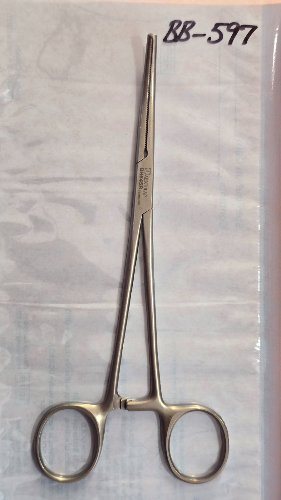 Aesculap BH 645R Surgical  Kocher Ochsner Forceps  7.25" Curved 1x2 Teeth