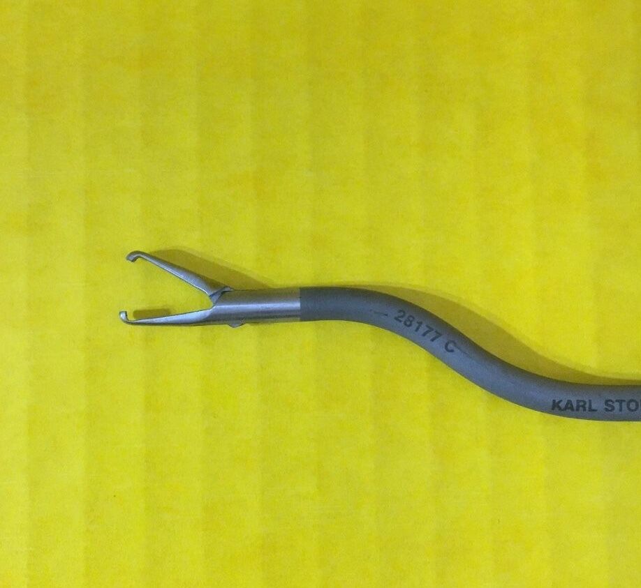 Storz Surgical Angled Grasping Forceps, Spring Handle REF: 28177C