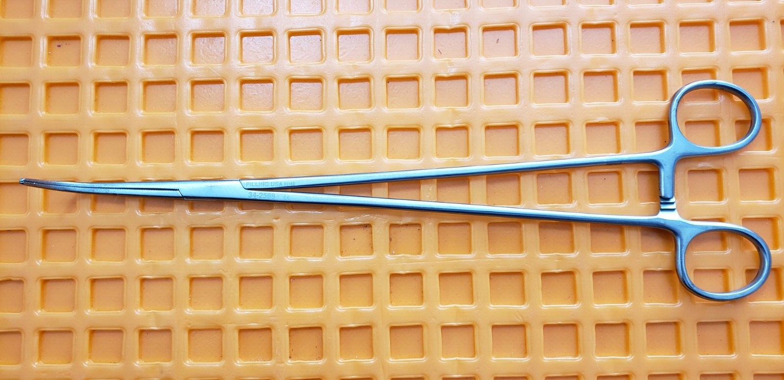Pilling 34-2598 Surgical GEMINI Thoracic Forceps, Angled Serrated Jaws 11"