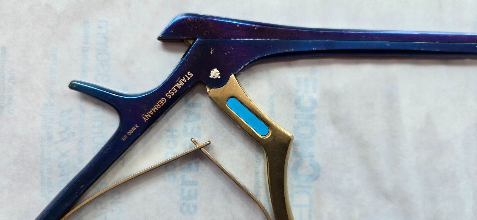 V.Mueller Surgical Kerrison Rongeurs 4mm x 40* Ceramic Coated.