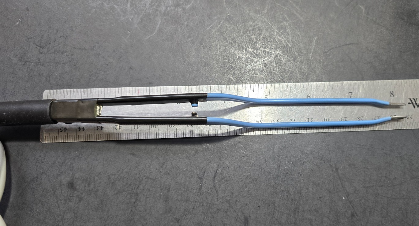 Symmetry Surgical Olsen Bayonet Bipolar Forceps 8" with Cable (Reusable)