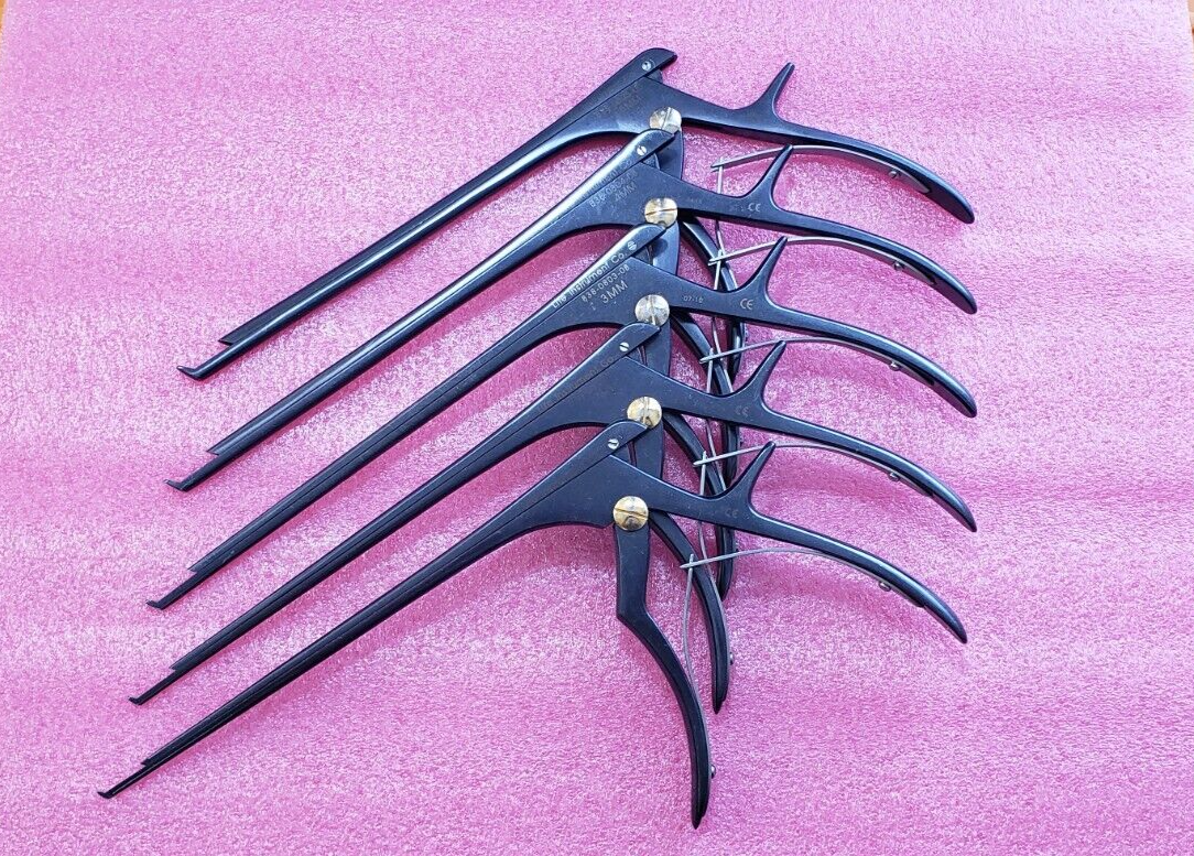 Life Instrument 838-0802-0B Orthopedic Kerrison Rongeurs 1,2,3,4,5mm Set Black