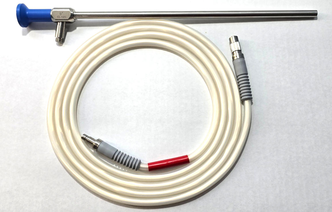 Stryker 502-457-010 Laparoscope 10mm x 0* &233-050-064 Fiberoptic Cable.