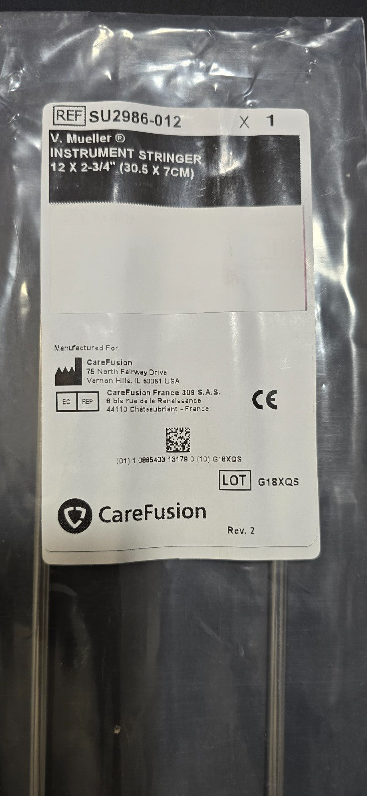 V.Mueller  SU2986-012 Surgical Instrument Stringer 12 x 2-34"