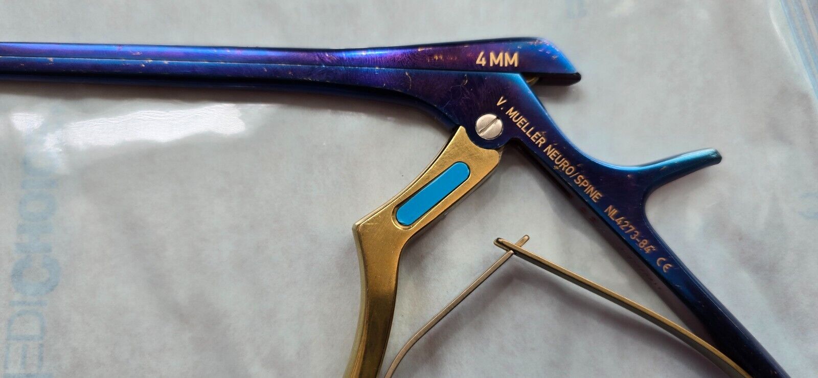 V.Mueller Surgical Kerrison Rongeurs 4mm x 40* Ceramic Coated.