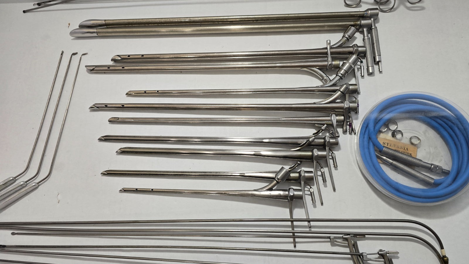 Pilling Surgical Ent Laryngeal Instruments Set W- Fiber Optic Cable