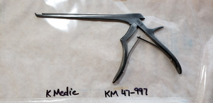 K Medic KM 47-997 Orthopedic Kerrison Rongeurs 40deg  7" shaft 3mm tip Black