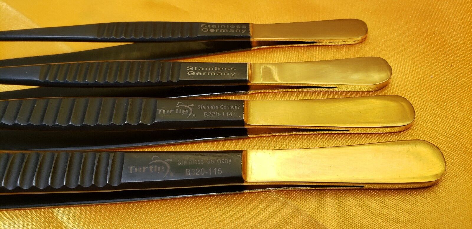Debakey Atraumatic Vascular Tissue Forceps 6", 7",8",9.5" Black Coated Set of 4