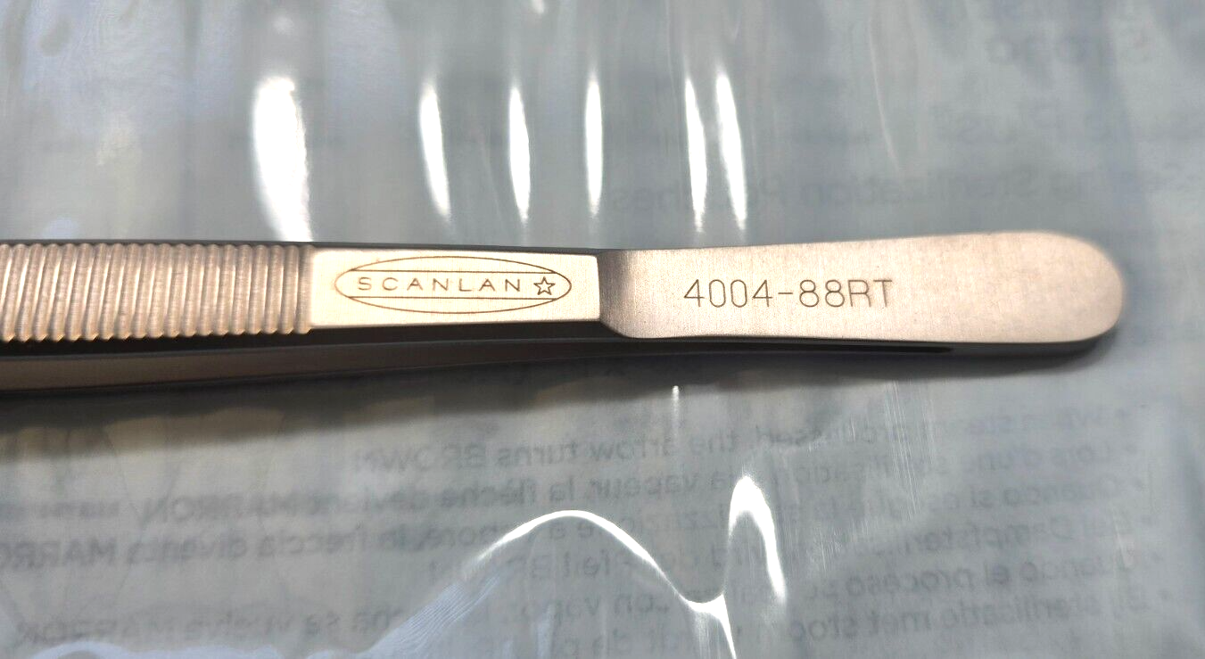 SCANLAN 4004-88R Surgical Micro Ring Forceps 8" Dimond dust 1.0mm straight