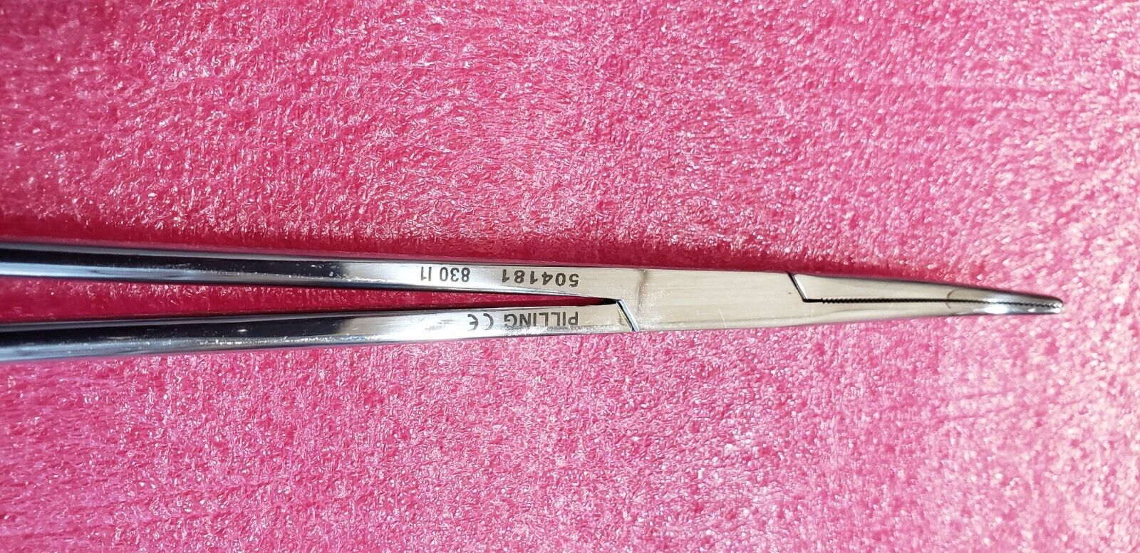 Pilling 504181 Surgical Bridge Forceps, Curved Serrated Jaws 11"
