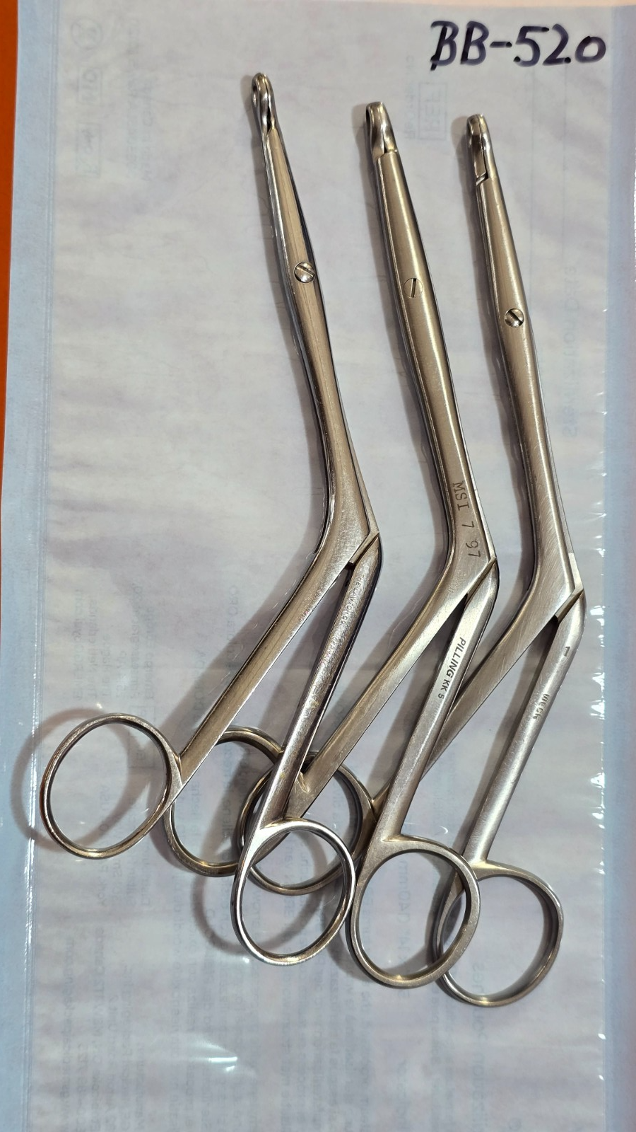 PILLING Weck 031401 Surgical Knight Nasal Forceps 7.25" Round Jaws.