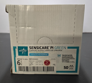 50-Pairs MEDLINE Synthetic Polyisoprene 6.5" REF:MSG9265 Surgical Gloves Green