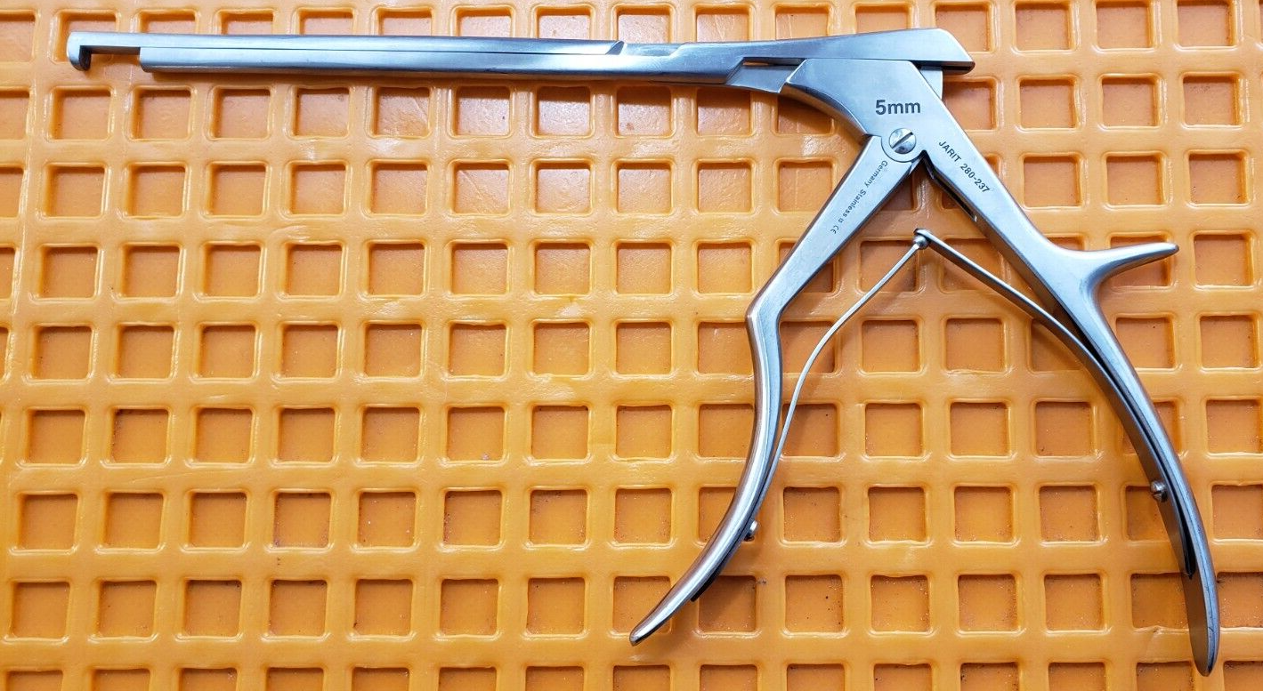 JARIT Orthopedic 280-237 Spurling Kerrison Rongeurs 90 Deg 5mm Up Bite 8" Shaft