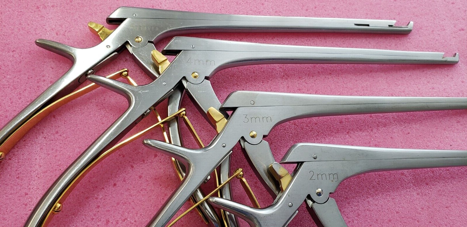 SSI Orthopedic Kerrison Rongeurs 8" Shaft 2,3,4,5mm 40 Degree Set of4 Detachable