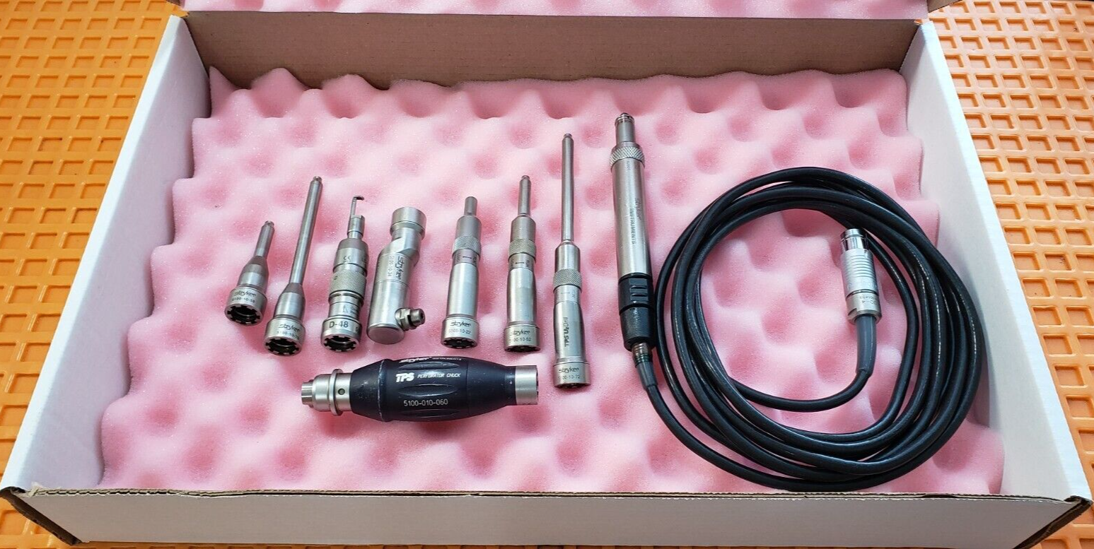 Stryker 5100-100 TPS U2 Drill 5100-010-060 Perforator Chuck 7-Attachments &Cable