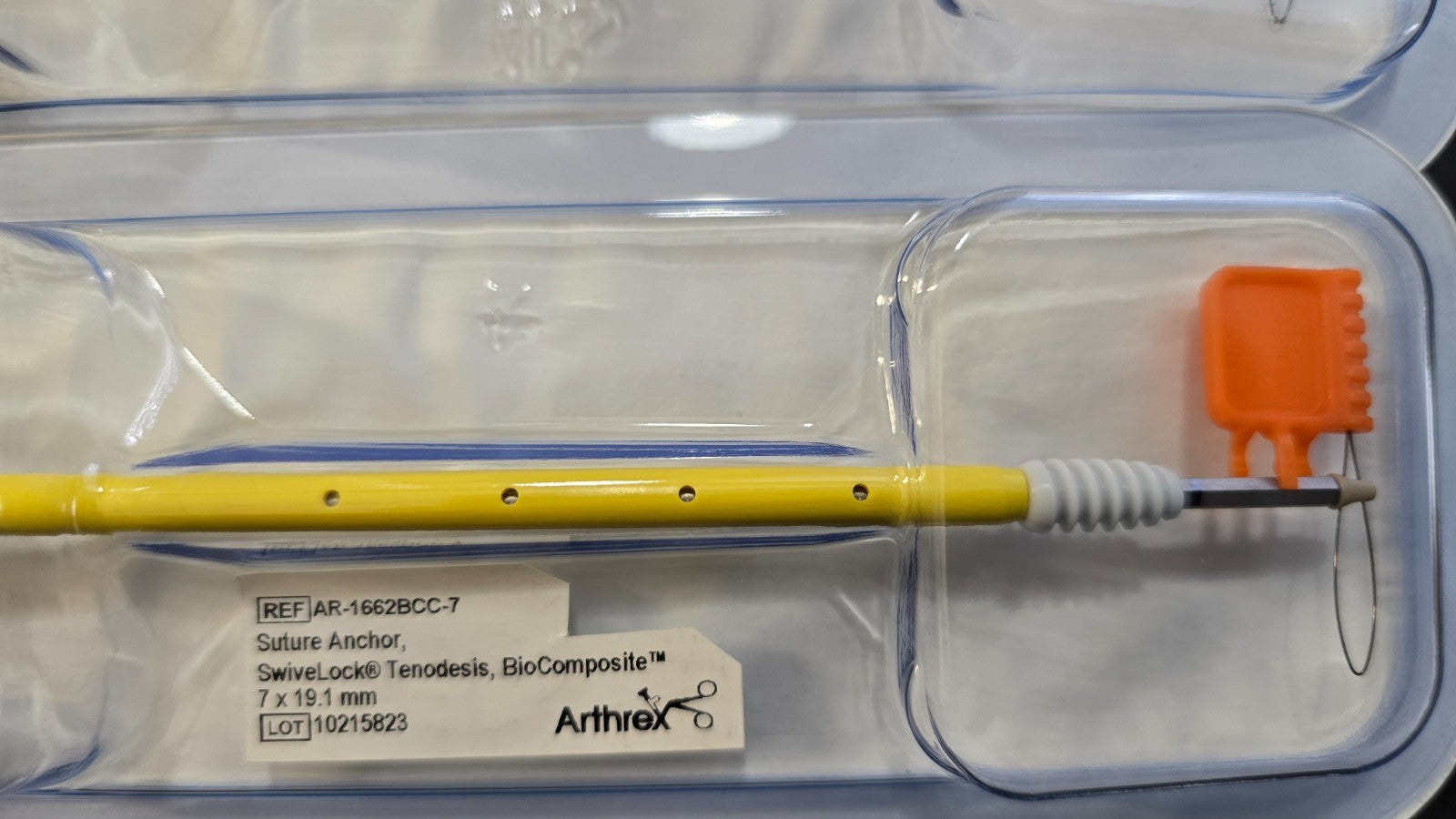 Lot of 4 Units Arthrex Orthopedic Anchor 7 x 19.1 mm , Yellow