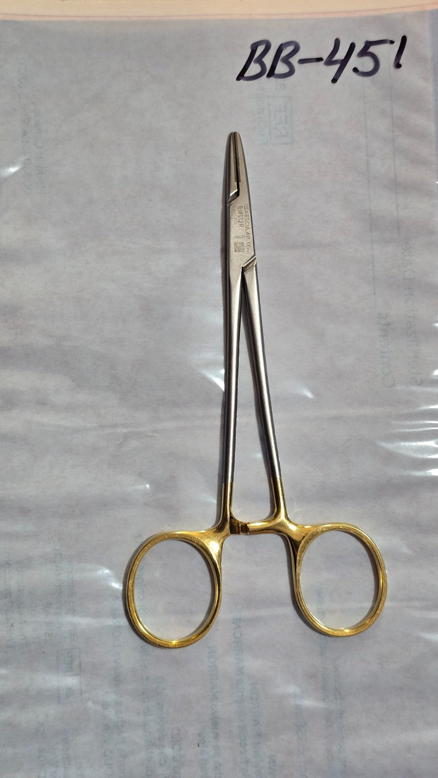 Aesculap BM012R Surgical  TC Halsey Needle Holder  Durogrip 5 1/8"