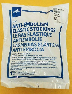 Medline MDS160844 Anti-Embolism Elastic Stockings Thigh Hi Medium Regular 1Pair