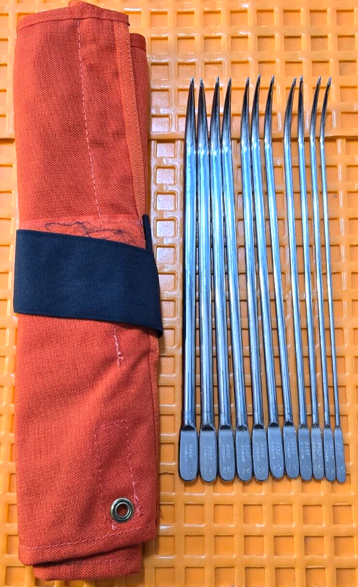 BARD Surgical Urethral Sound Set of 11 in Case. 10,12,14,16,18,20,22,24,26,28,30