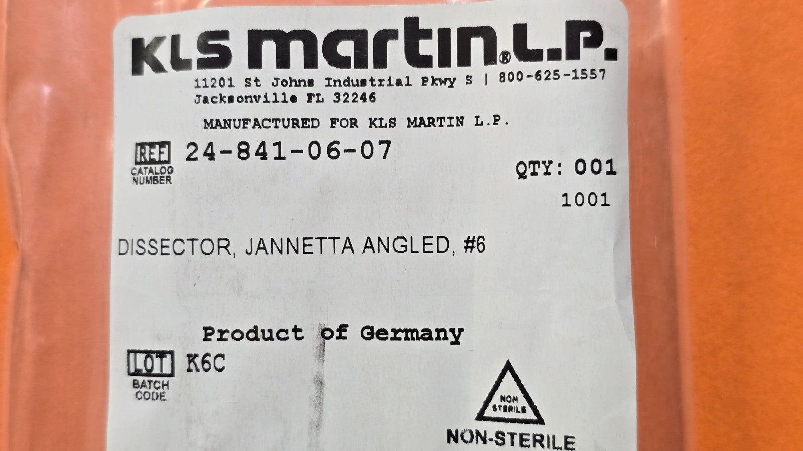KLS Martin 24-841-06-07 Surgical Dissector Jannetta Angled #6
