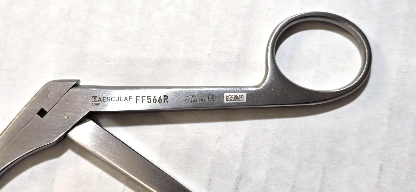 AESCULAP FF 566R Surgical Orthopedic Casper Rongeur 6mm Shaft 7"