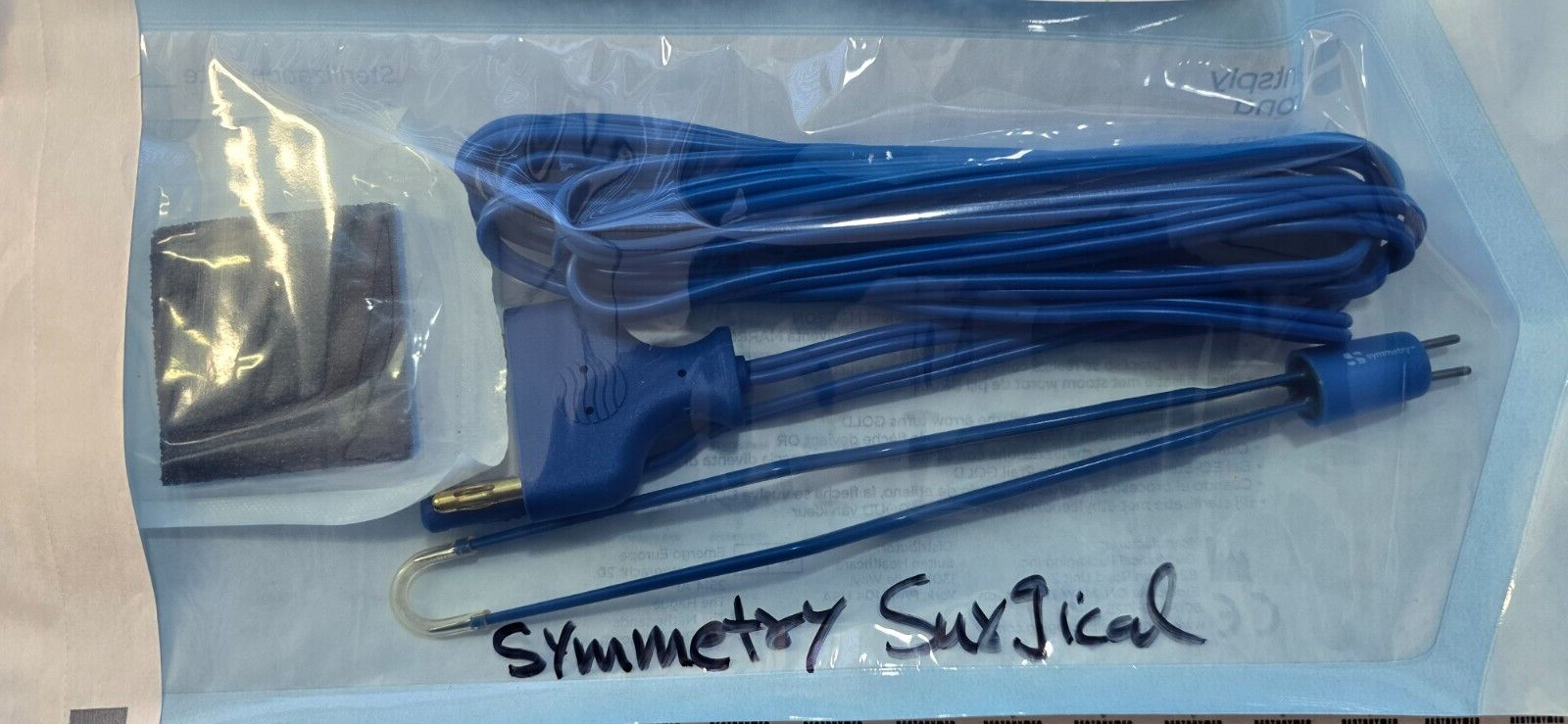 Symmetry Surgical Bayonet Bipolar Forceps 7-1/4" 1.0mm Tips W-Cable  Tip Cleaner
