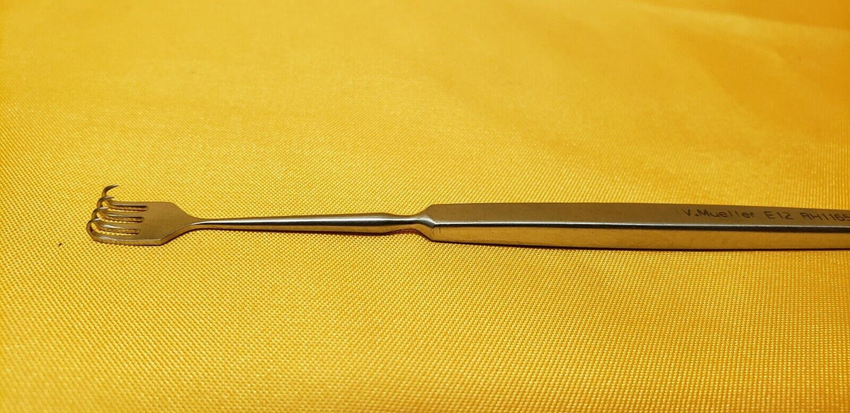 Mueller Rake Retractor V.Mueller RH1165 RAKE Retractor 4 prongs Sharp Ophthalmic Instruments