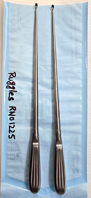 Ruggles RN1225 Surgical Neuro Spine Curette Size 1 Angle Up 12"