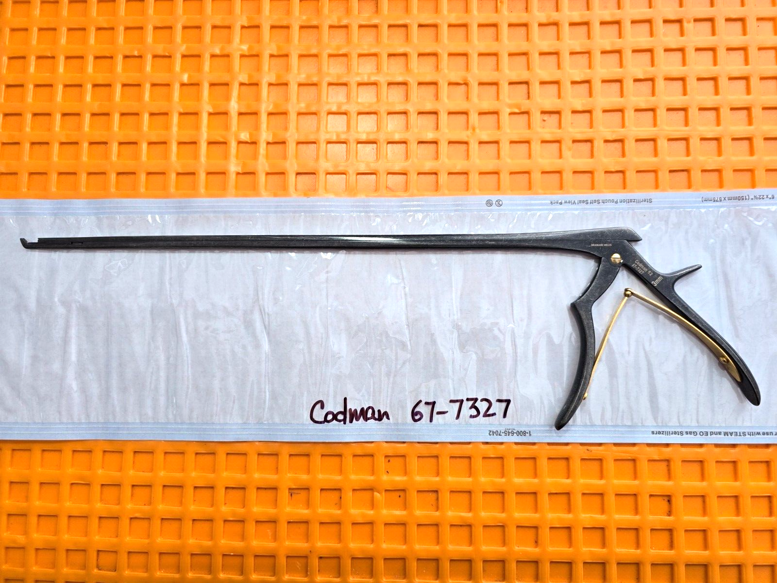 Codman 67-7327 Surgical Kerrison Rongeur 15" x 40 Degree 3mm W-Drainage Holes