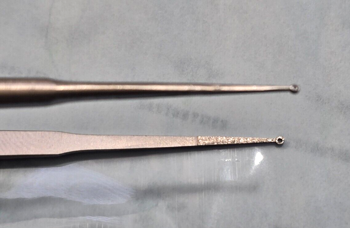 SCANLAN 4004-88R Surgical Micro Ring Forceps 8" Dimond dust 1.0mm straight