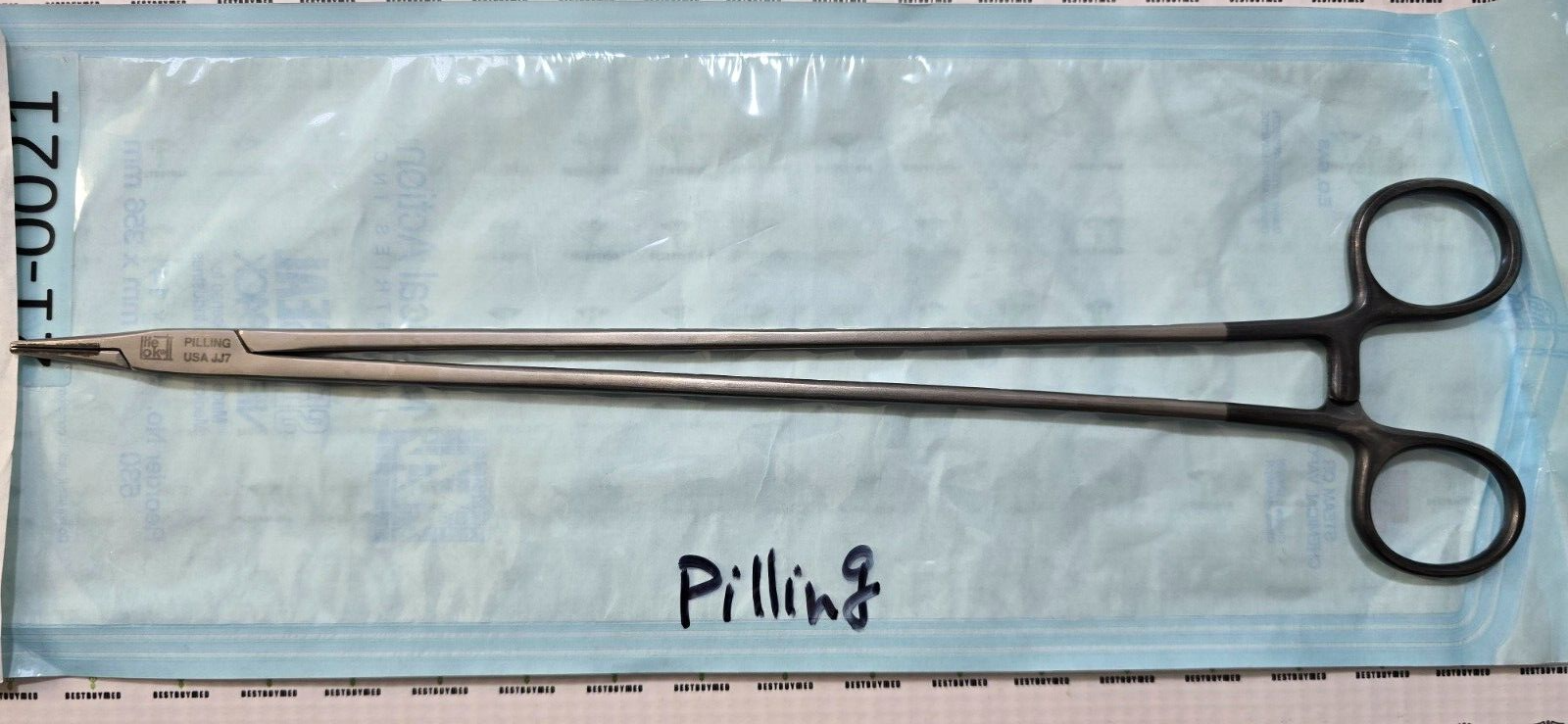 PILLING 35-4906 Surgical TC Mayo Hegar Needle Holder, Straight 12" Black Handle