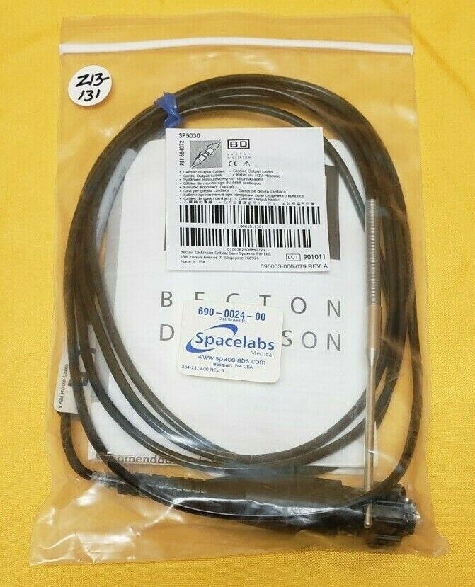 Spacelabs Medical 690-0024-00 Cardiac Output Cables (Made in USA)
