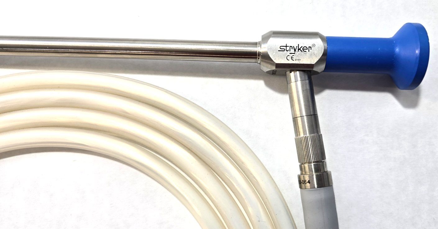 Stryker 502-457-010 Laparoscope 10mm x 0* &233-050-064 Fiberoptic Cable.