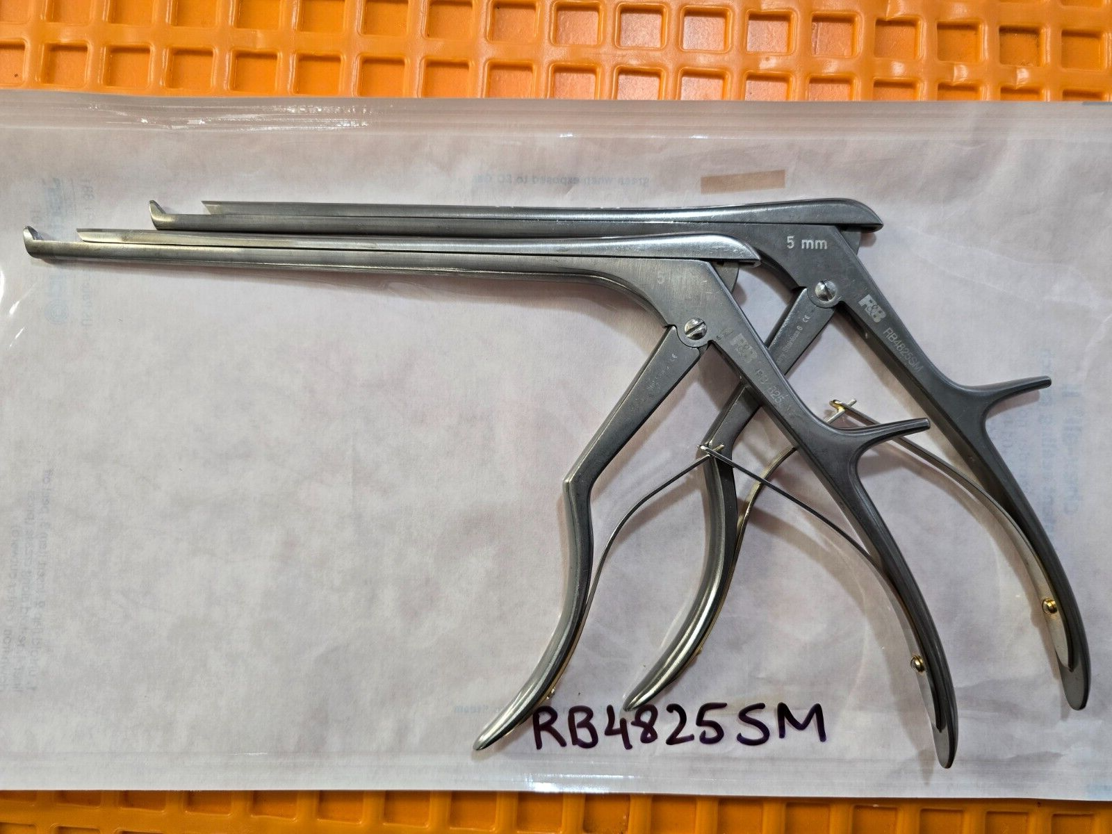 Ruggles RB4825SM Orthopedic Ceramic Kerrison Rongeurs 5mm Up 9" x40 Degree