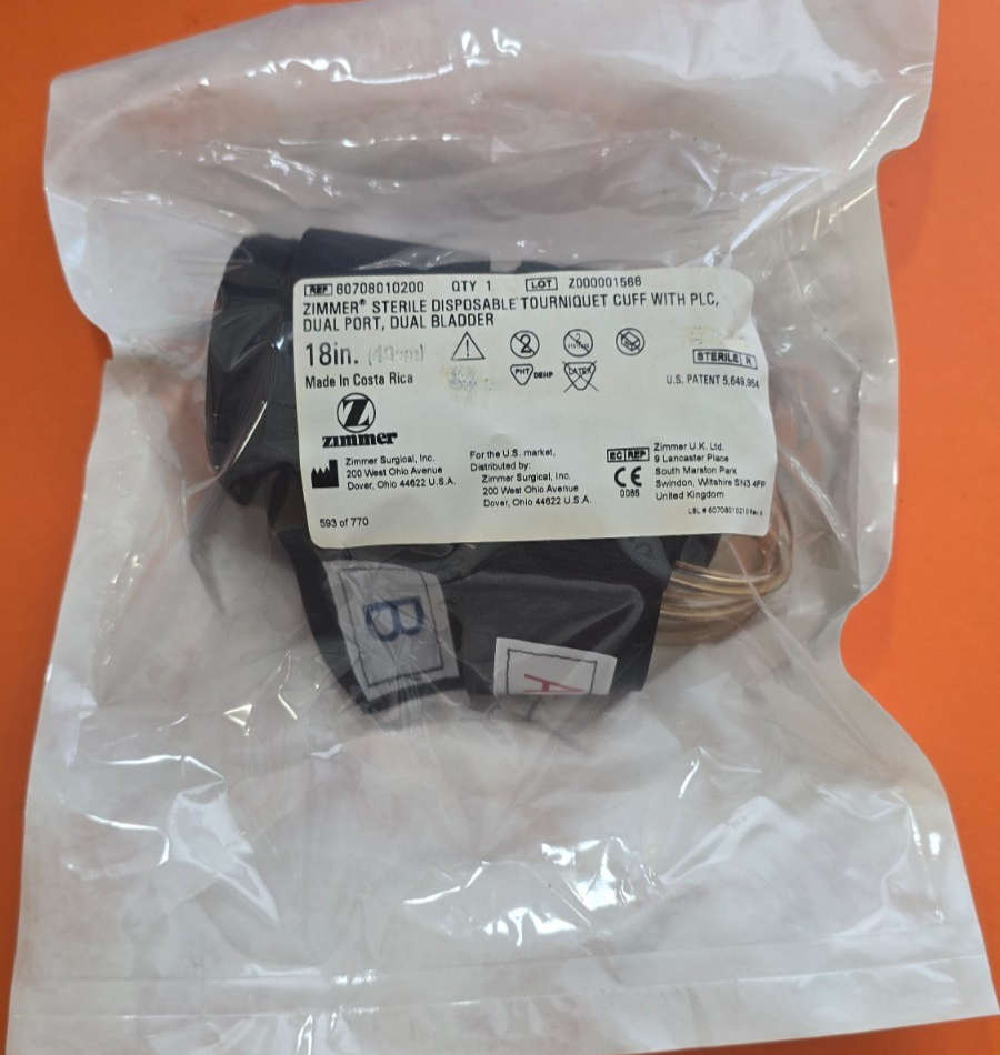 5-Units Zimmer  Tourniquet Cuff with PLC Dual Port 18"