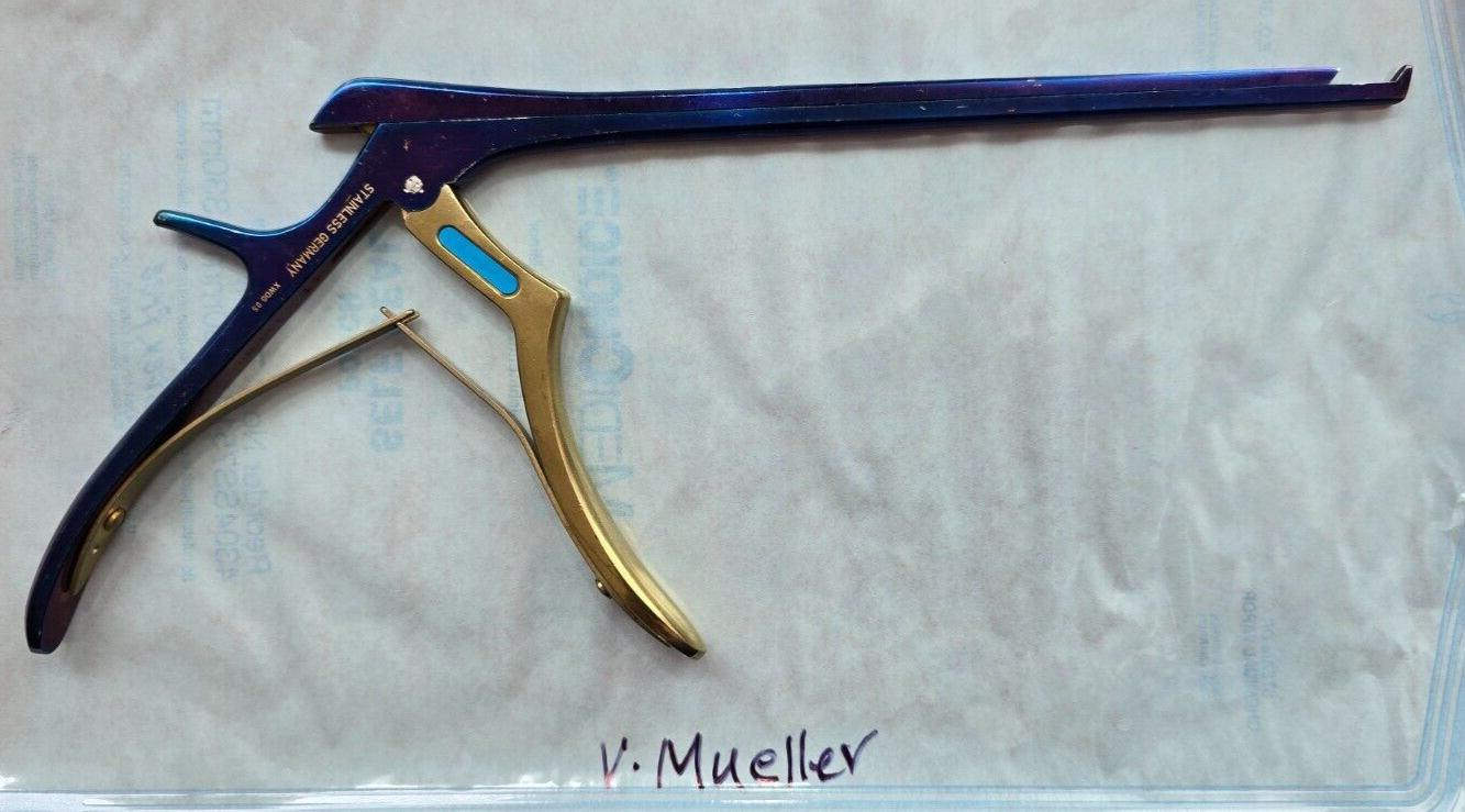 V.Mueller Surgical Kerrison Rongeurs 4mm x 40* Ceramic Coated.