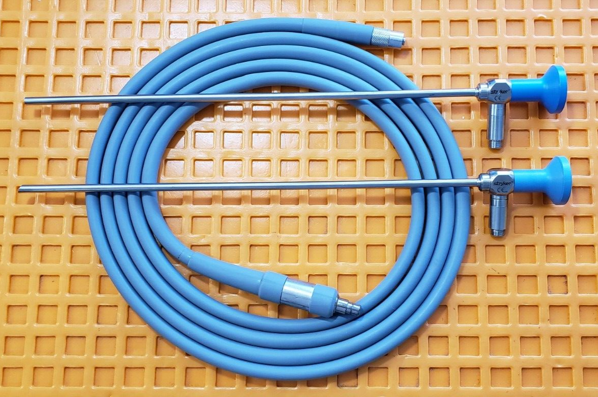 Stryker 502-555-030,555-502-010 Laparoscope 5mmx30 & 0 Deg Set Fiber Optic Cable