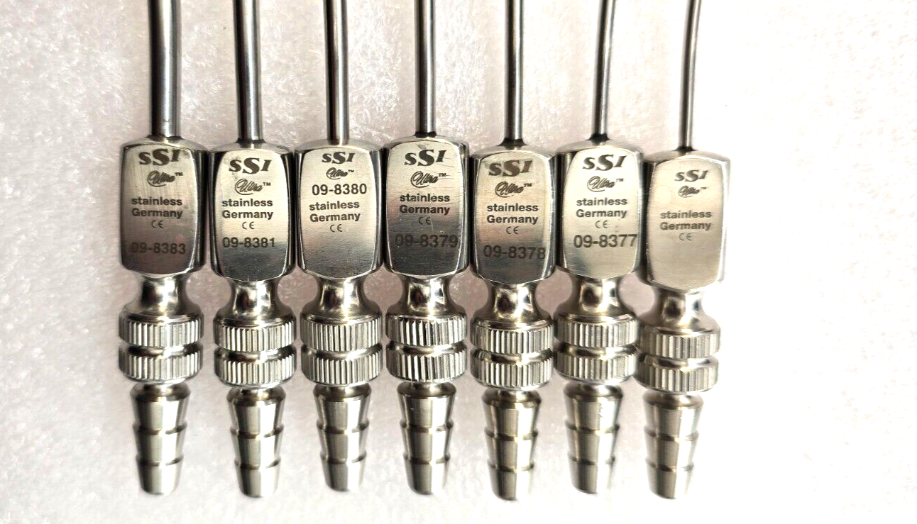 SSI Ultra Surgical Frazier Suction Tube 6,7,8,9,10,11,14FR Angled Set of 7