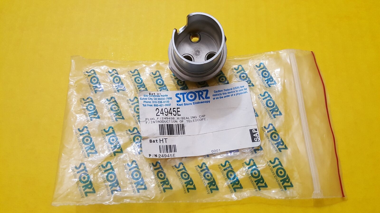 Storz Surgical Plug with Sealing Cap REF: 24945E