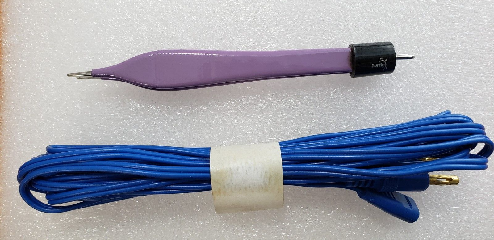 Turtle Surgical Adson Bipolar Forceps 5" Purple Non Stick Tips w- Bipolar Cable