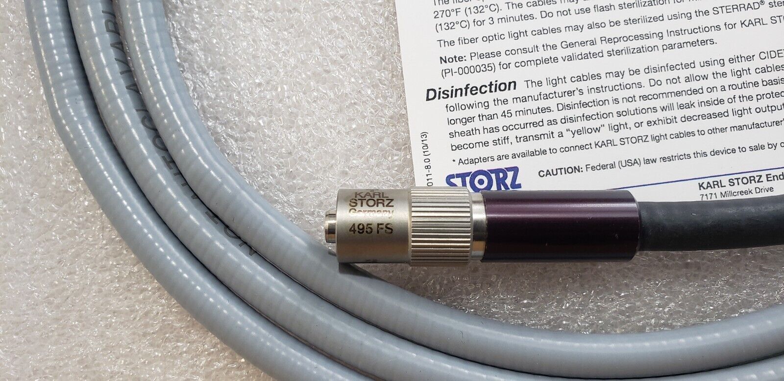 Karl Storz 495FS Fiber Optic Cable / Fluid Light Cable 2mm x 220cm