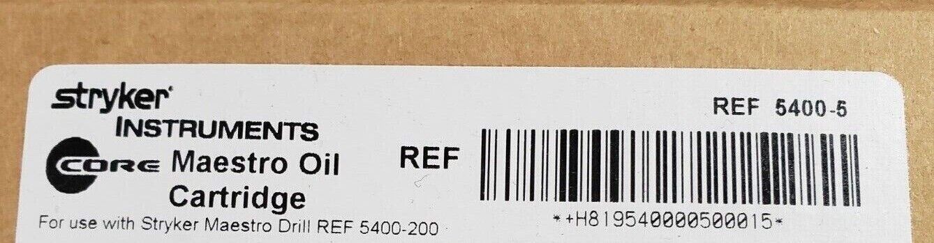 Stryker 5400-5 Instruments Core Maestro Oil Cartridge