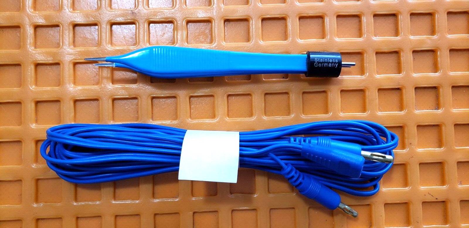 Turtle Surgical Adson Bipolar Forceps 5" Blue Non Stick Tips with Bipolar Cable