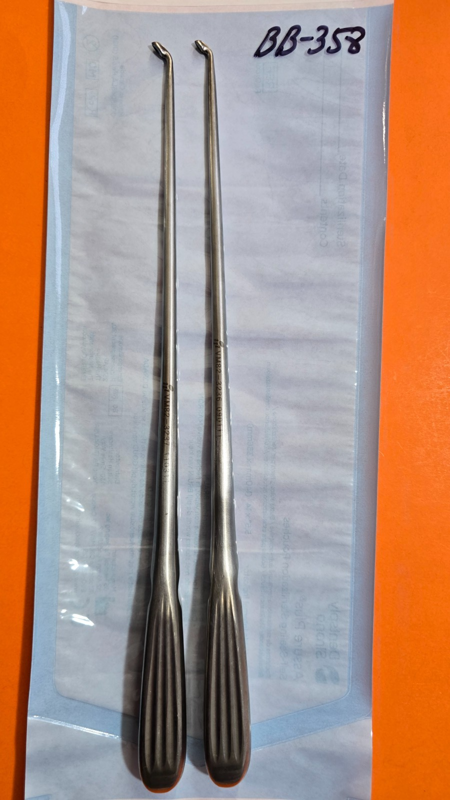 V.Mueller VM82-3236 Surgical Orthopedic Curette Oval Cup 12" Set of #1,#2