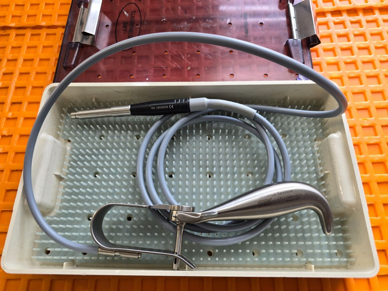 Stryker Mandible Instruments with Fiber Optic Cable 5mm x 3 m x 10ft