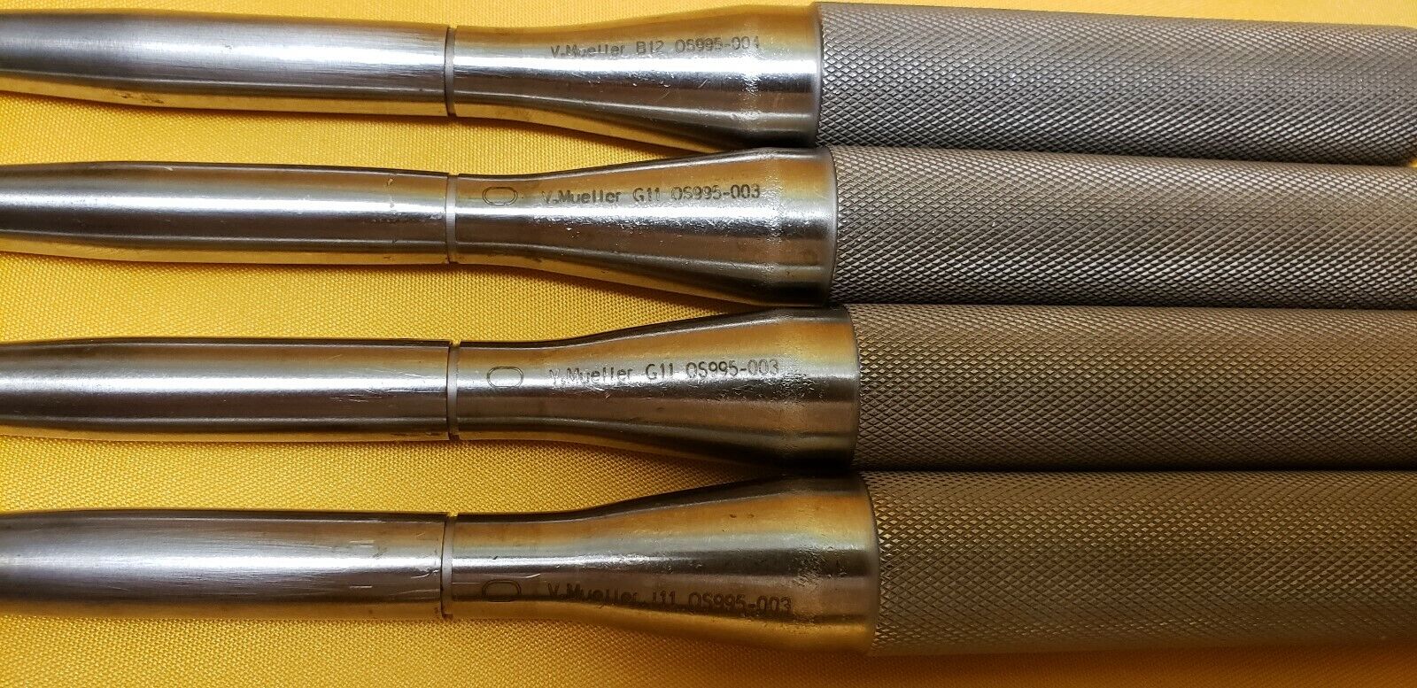 V. Mueller G11 OS995-003 Orthopedic Bone Curette #0.#1, 9" Set of 4